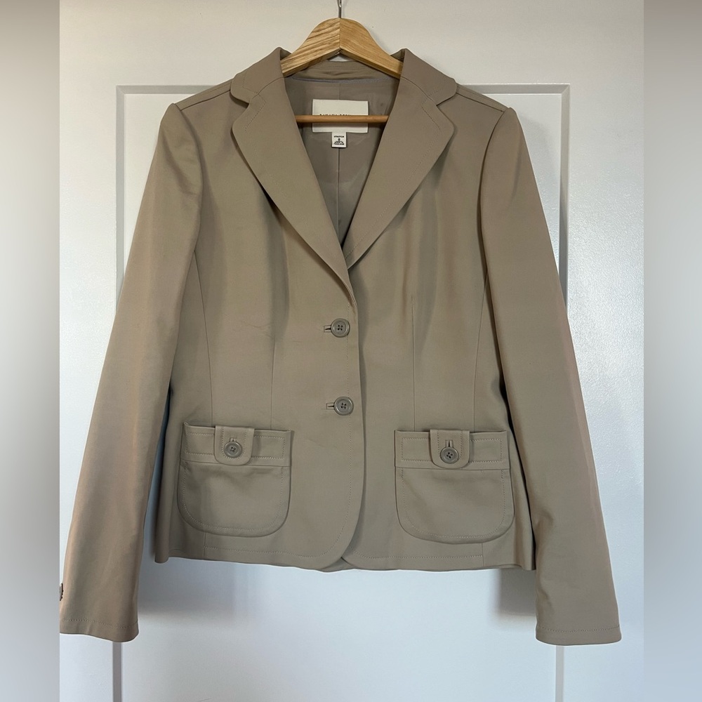 Banana Republic Stretch Pencil Skirt & Blazer Set, Size 8, Khaki